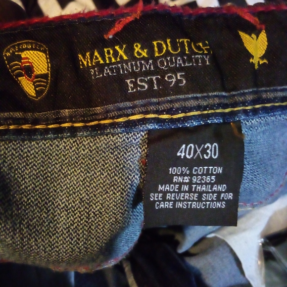 MARX & DUTCH Platinum Quality Fashion Designer Demin Jeans Men's 40/30 Blue - Picture 9 of 14